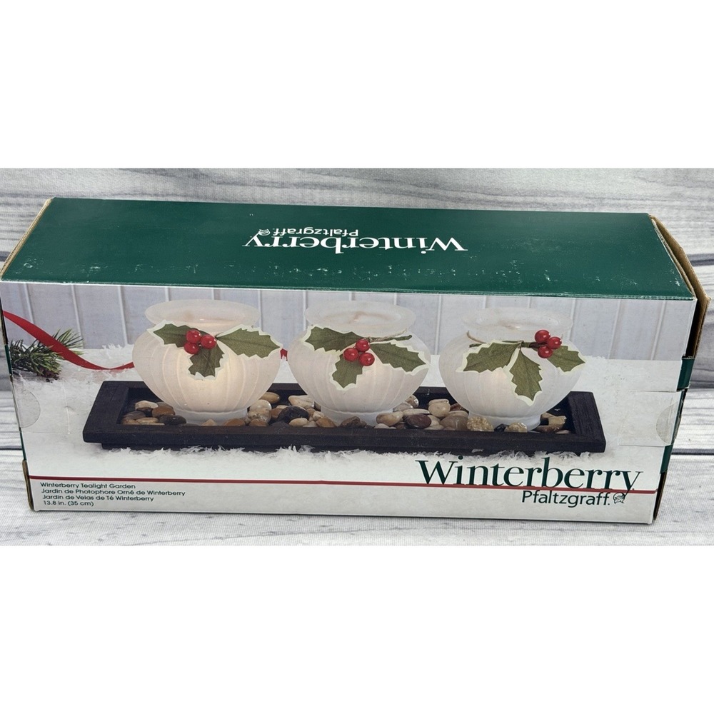 PFALTZGRAFF WINTERBERRY TEALIGHT GARDEN   - NEW IN BOX